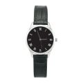 Stainless Steel Women's Wristwatch w/Black Dial