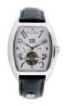 Men's Silver 35 Jewel Wristwatch w/Black Strap