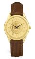 Men's Gold Wristwatch w/ Tan Strap